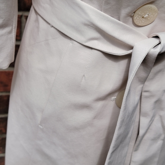 T TAHARI Callie Beige Belted Shawl Collar Trench Blazer Coat Sz Small - Picture 10 of 15